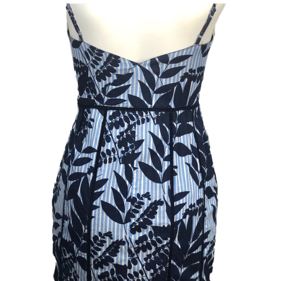Banana Republic Blue Striped Floral Dress Size 2 - Picture 7 of 14